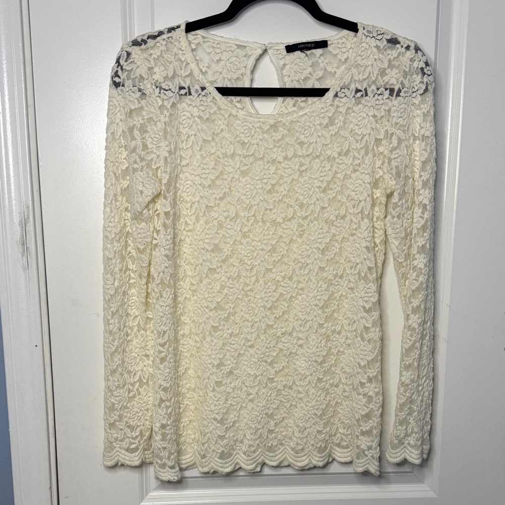 Forever 21 Cream Lace Blouse